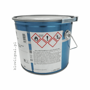 DB 46555-GD01 ZŁOTO lakier metaliczny 5 l lakier poliuretanowy numer 6 orginalne 5 litrowe opakowanie z boku hesse lignal widać piktogramy gd01 gold złoto