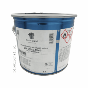 DB 46555-MM01 HESSE LIGNARL MEDIUM SILVER LAKIER METALICZNY SYSTEM 2K PUR OPAKOWANIE 5 L NUMER 1 srebro o średnim rozmiarze lakier metaliczny poliuretanowy 2k