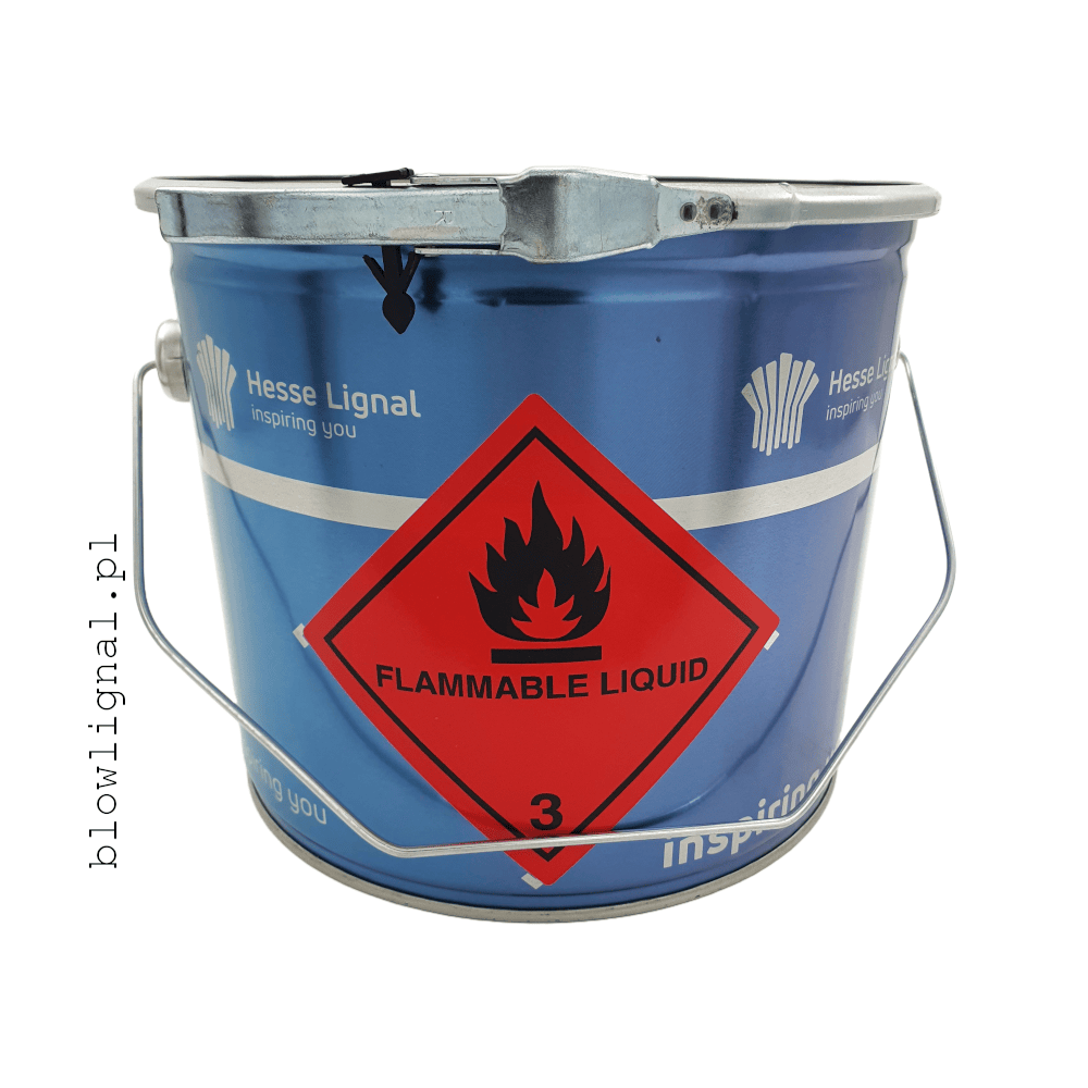 opakowanie orginalne hesse lignal 5 litrowe widać znak łatwopalności z tyłu