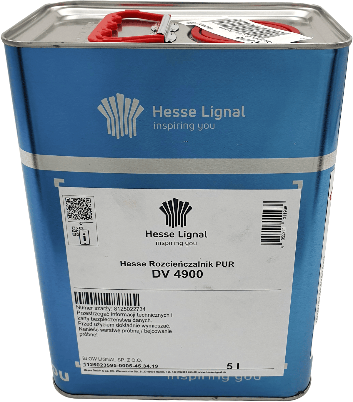 Rozcieńczalnik uniwersalny PUR Hesse DV 4900, 5 L, do lakierów poliuretanowych, poprawia rozlewność.