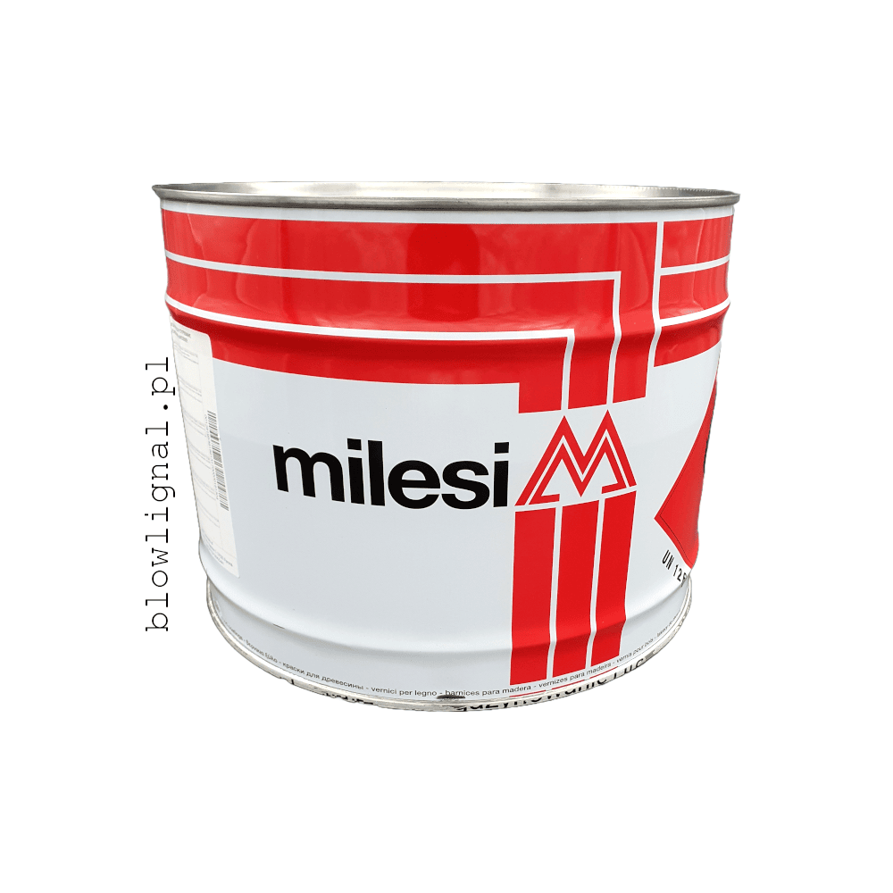 orignalne metalowe opakowanie 12,5 l utwardzacz poliuretanowy widać logo milesi