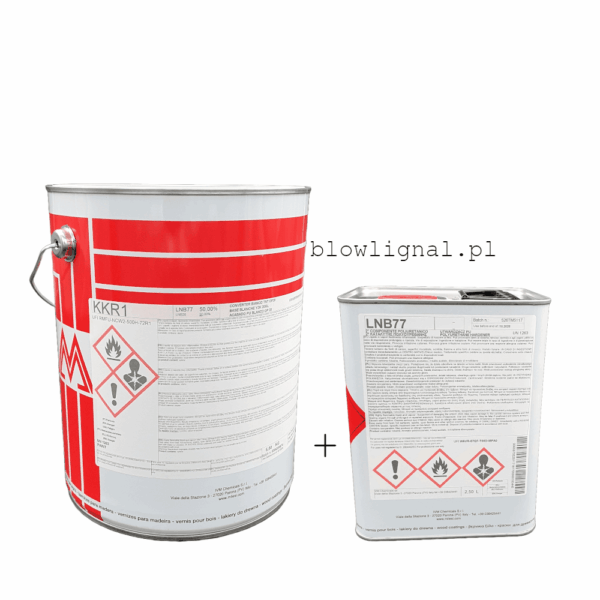 Zestaw lakieru nawierzchniowego Milesi KKR 1 półmat 5 kg + LNB 77 2,5 L. Najpopularniejsza formuła 2:1, oryginalne opakowania.