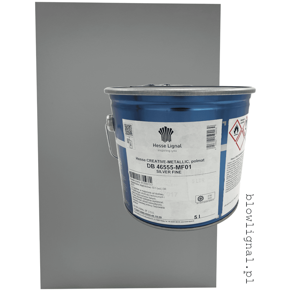 db 46555-mf 01 lakier metaliczny drobne srebro silver fine 5 l orginalne opakowanie hesse lignal
