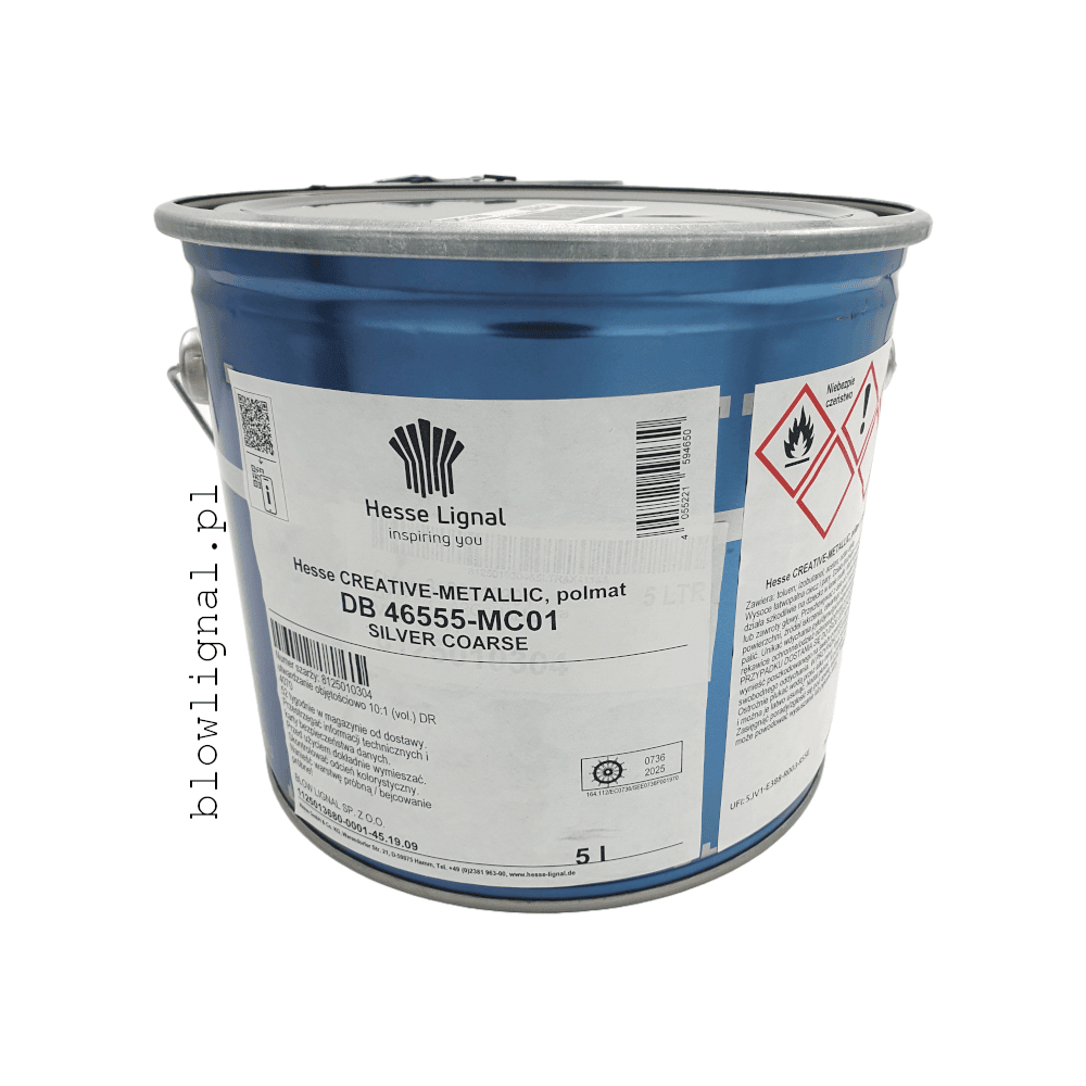 lakier metaliczny orginalne opakowanie 5 l grube ziarno lakier pur hesse lignal