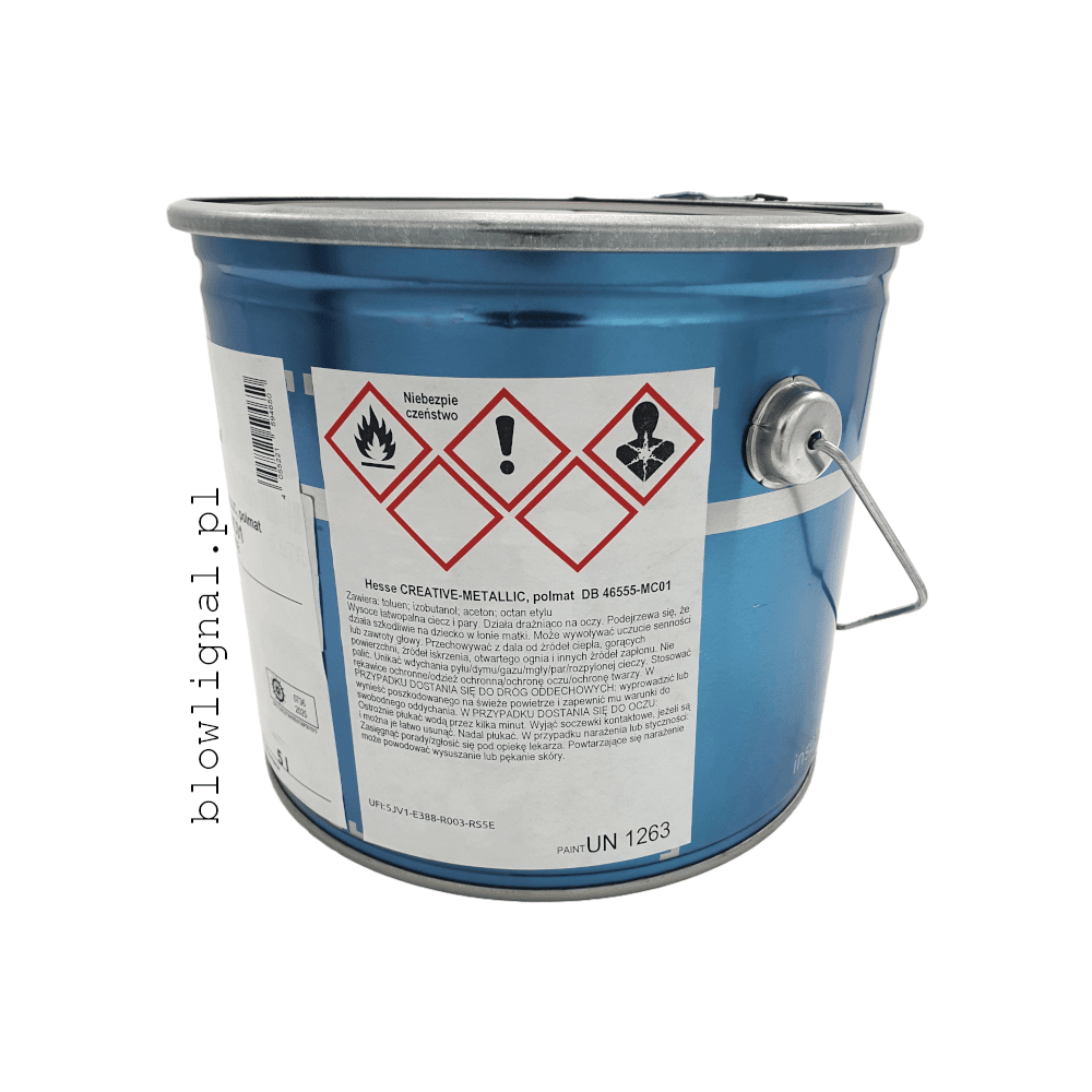 Lakier Metaliczny Hesse DB 46555-MC01 CREATIVE – PÓŁMAT, Najgrubsze Srebrne Ziarno - obrazek 3