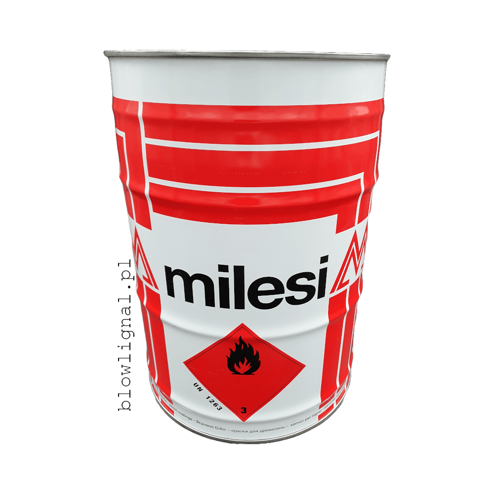 orginalne metalowe opakowanie na rozcieńczalnik do lakierów poliuretanowych milesi pojemność 25 l
