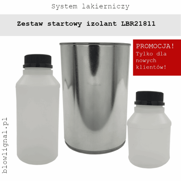 Zestaw startowy izolantu do MDF LBR 21811: 1 kg izolantu, 0,5l utwardzacza LNB 77 i 0,25l rozcieńczalnika LZC 1026.
