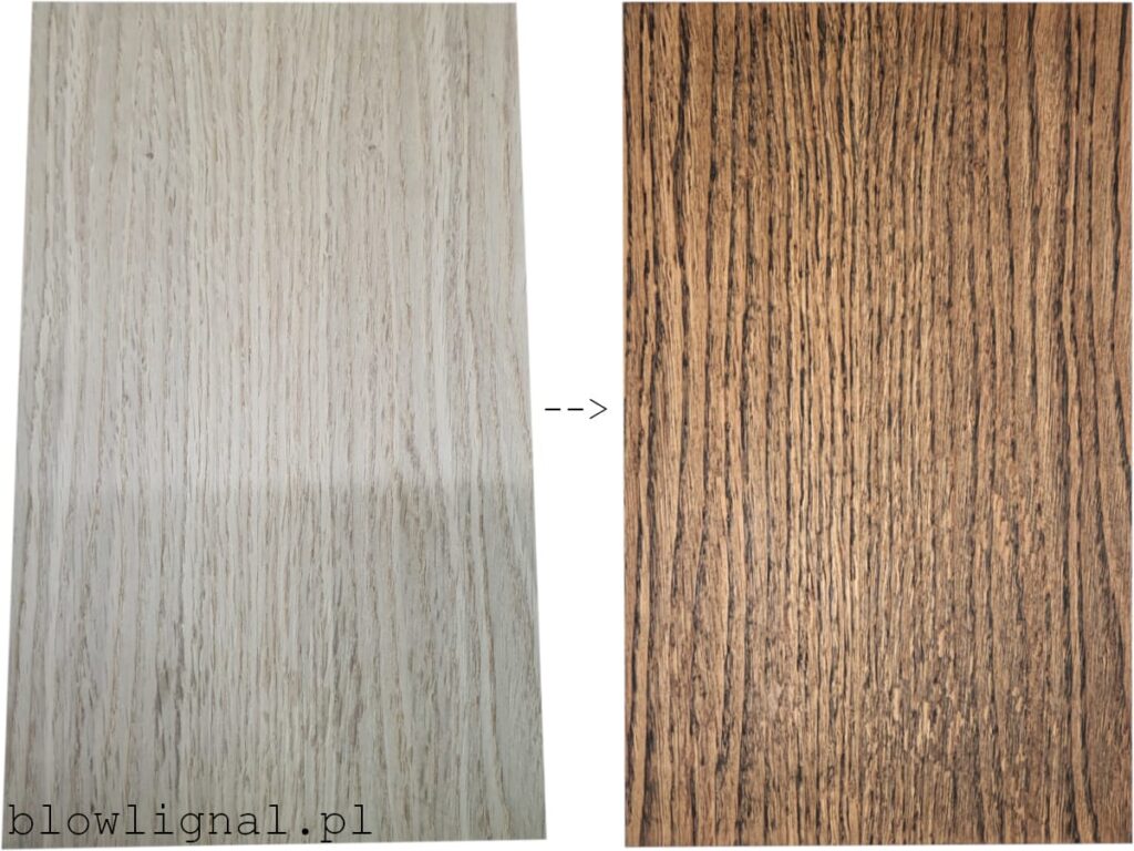 Efekt przed i po. Olejowanie drewna, forniru, blatów, schodów i podłóg wewnątrz.