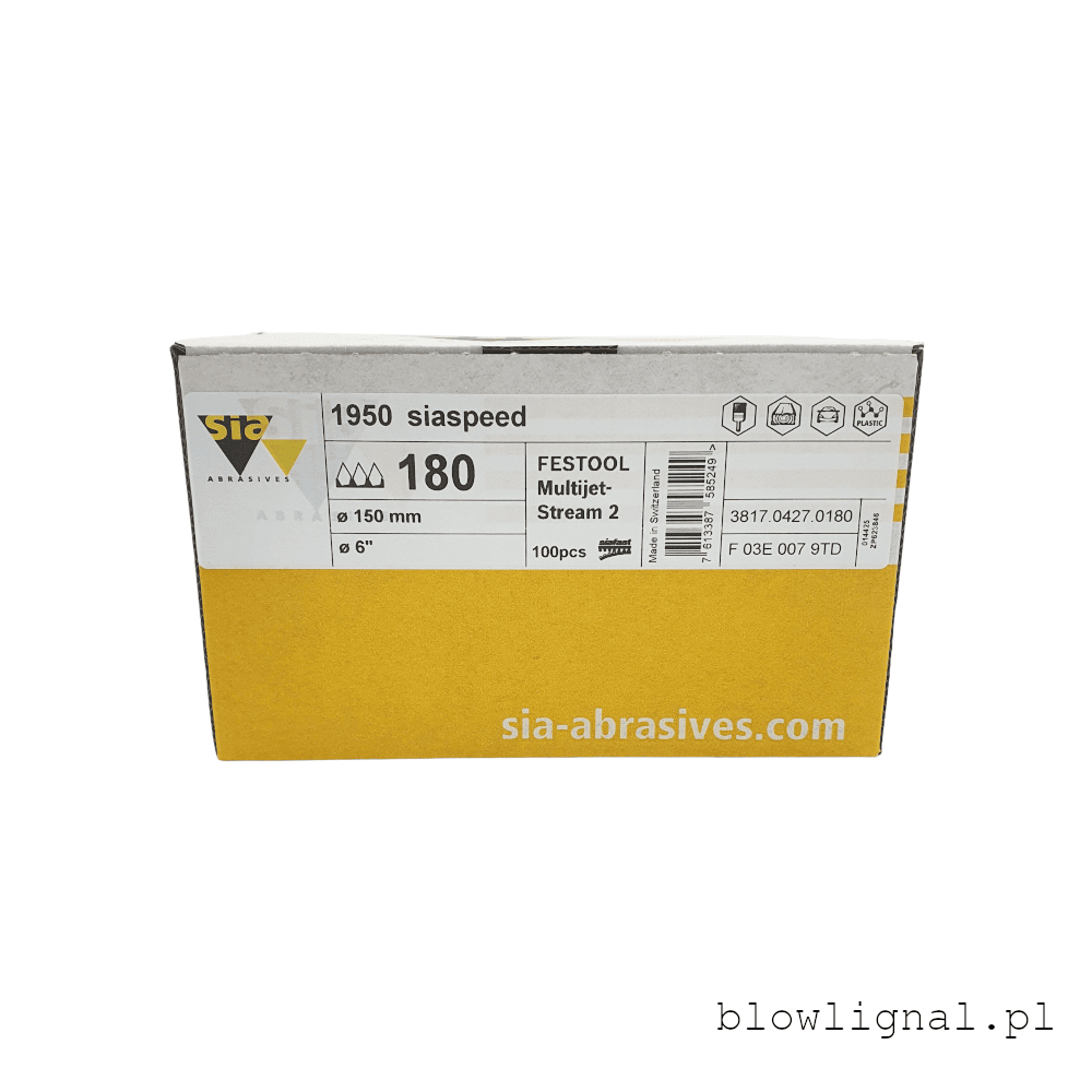 Sia 1950 Siaspeed P180 MultiJetStream 2 Krążek 150mm 49H 100szt (do Festool) - obrazek 4
